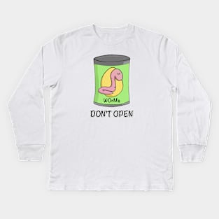 Can of Worms (Don’t Open) Kids Long Sleeve T-Shirt